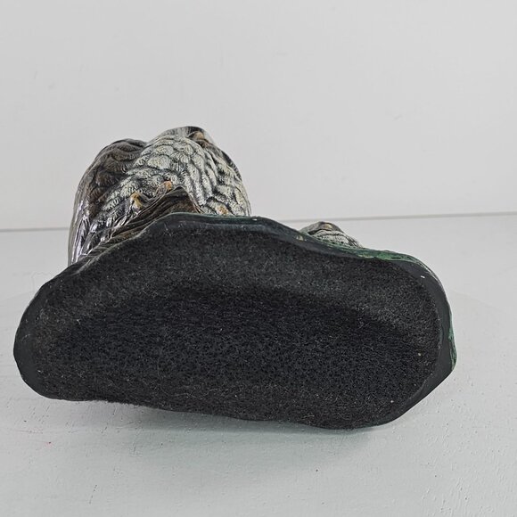 Vintage Owl Mom Baby Perched On Log With Mushrooms Figurine Hand Painted - Picture 6 of 8